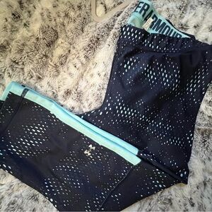 Under Armour Compression Leggings Navy Light Blue Design